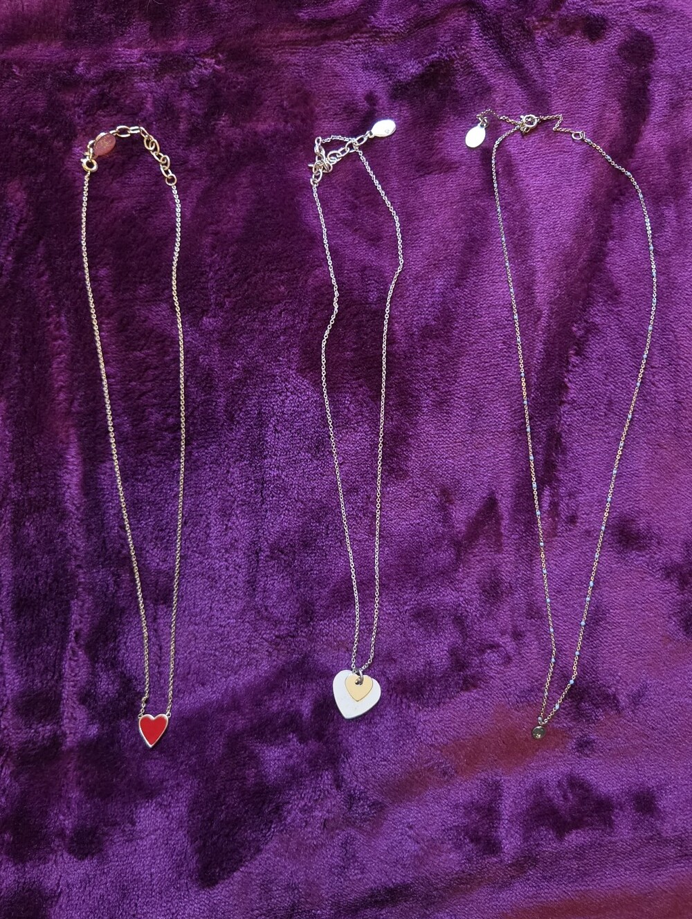 Set Of 3 LOFT Heart Layering Necklaces